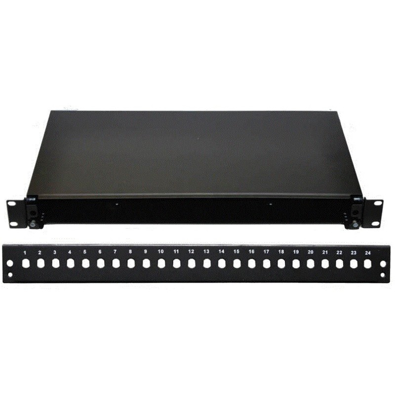 19" Optická vana 24xST černá, aret. plast. klipem