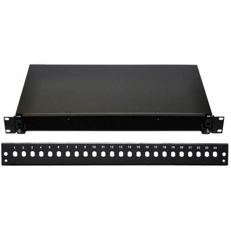 19" Optická vana 24xST černá, aret. plast. klipem