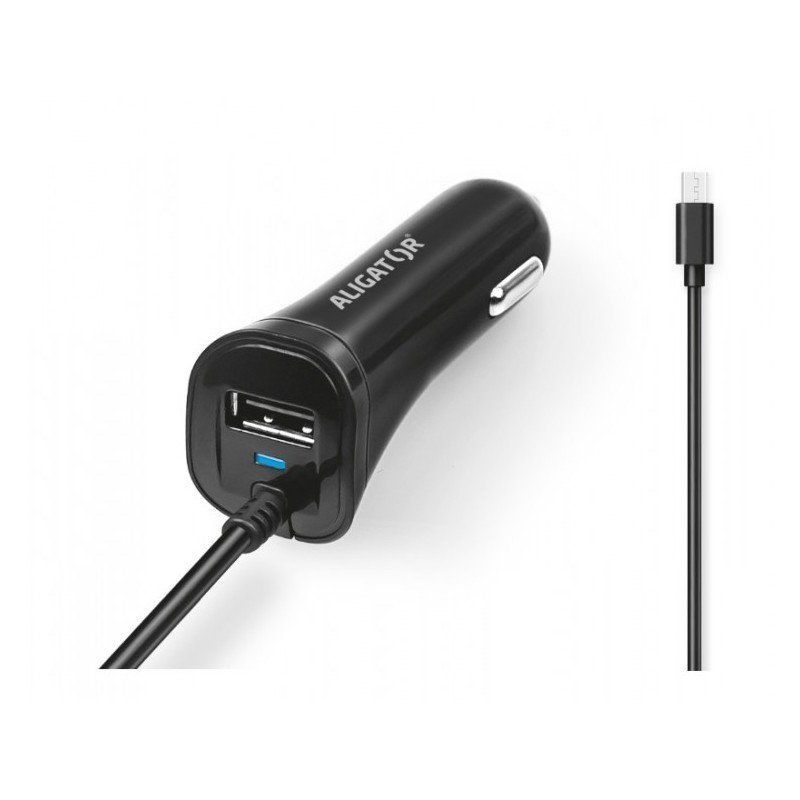 Aligator nab. do auta 2xUSB výstupem 2,4A, černá