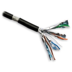 DATACOM S/FTP drát CAT7 PE,Fca 500m cívka, plášť černý OUTDOOR