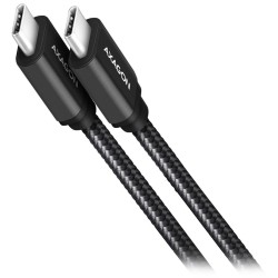 AXAGON BUCM3-CM30AB, SPEED kabel USB-C - USB-C, 3m, USB 3.2 Gen 1, PD 60W 3A, ALU, oplet, černý