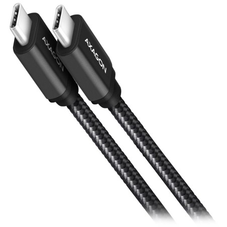 AXAGON BUCM3-CM30AB, SPEED kabel USB-C - USB-C, 3m, USB 3.2 Gen 1, PD 60W 3A, ALU, oplet, černý