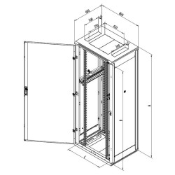 Stojanový rozvaděč 42U (š)800x(h)600 plech.dveře