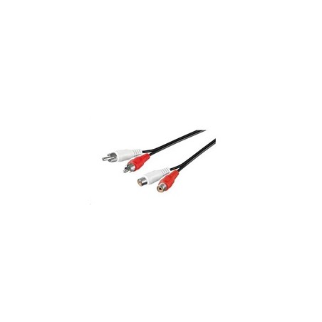 PREMIUMCORD Kabel prodlužovací audio 2x Cinch - 2x Cinch (RCA, M/F) 5m