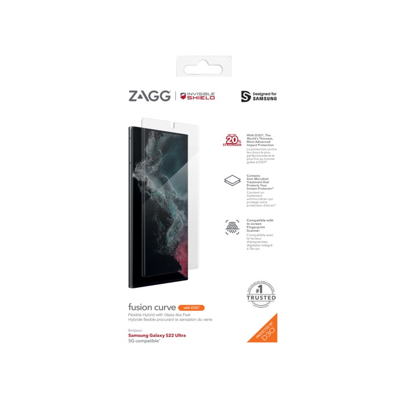 ZAGG Invisible Shield Fusion D3O Curve hybridní sklo SG S22 Ultra 5G