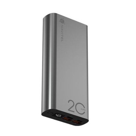 Powerbanka NAVITEL PWR20 AL stříbrná s kapacitou 20000 mAh