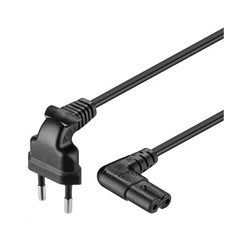 PREMIUMCORD Kabel síťový 230V k magnetofonu se zahnutými konektory 2m