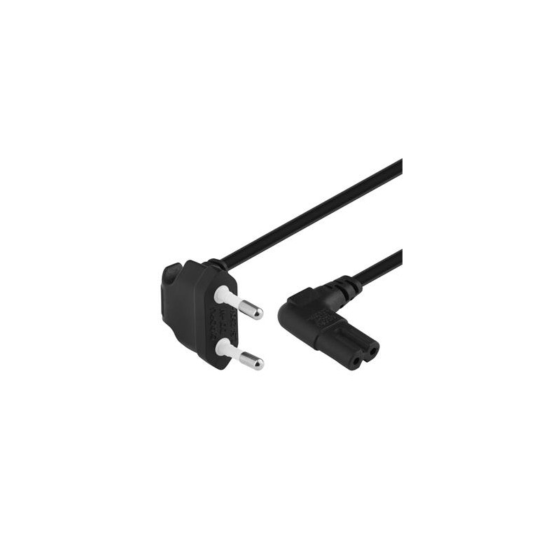 PremiumCord Kabel síťový 230V k magnetofonu se zahnutými konektory 0.75m