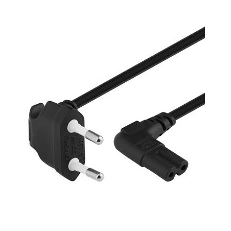 PremiumCord Kabel síťový 230V k magnetofonu se zahnutými konektory 0.75m