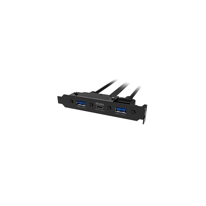 AKASA - USB 3.1 gen 2 typ C a 2xTyp A 3.0 záslepka