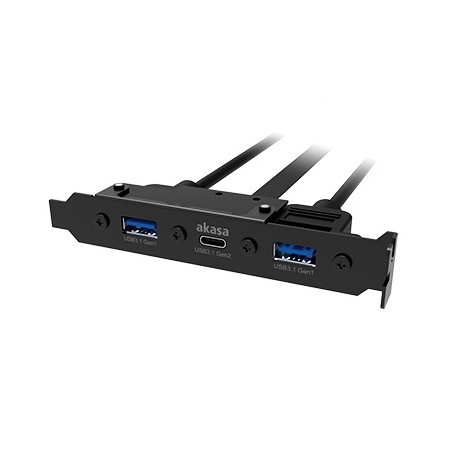 AKASA - USB 3.1 gen 2 typ C a 2xTyp A 3.0 záslepka