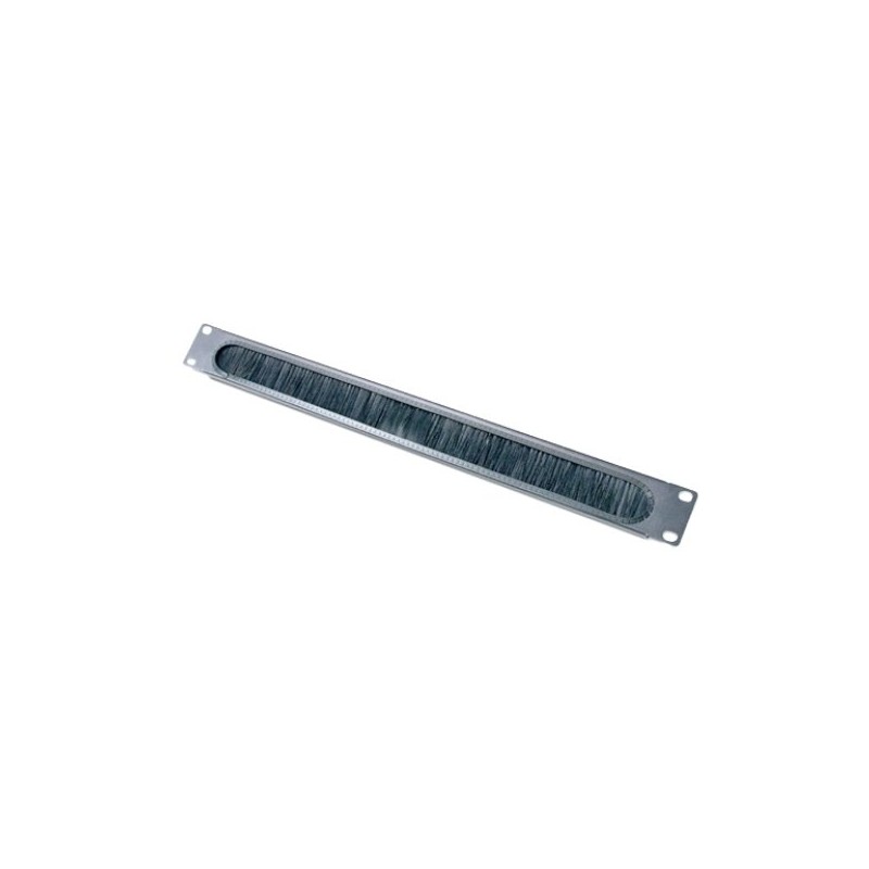 1U Cable Pass-Thru w/ Brush Strip Black