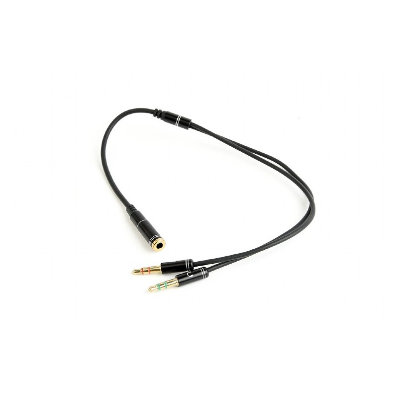 GEMBIRD 3.5 mm stereo jack 4-pin, redukce , 20 cm, 2xF/M