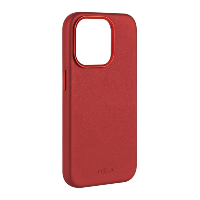FIXED MagLeather kožený kryt iPhone 15PM červený
