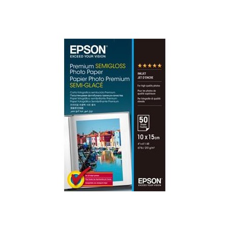 EPSON Premium Semigloss Photo Paper,100x150 mm,50x