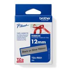 12MM BLACK / SILVER RIBBON TAPE/
