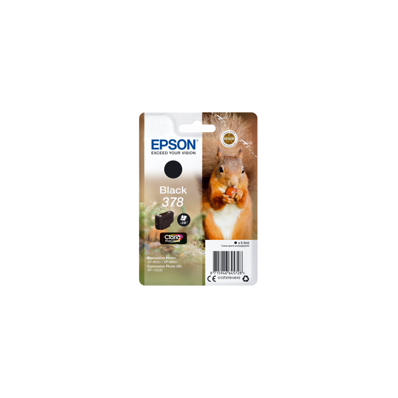 Epson Singlepack Black 378 Claria Photo HD Ink