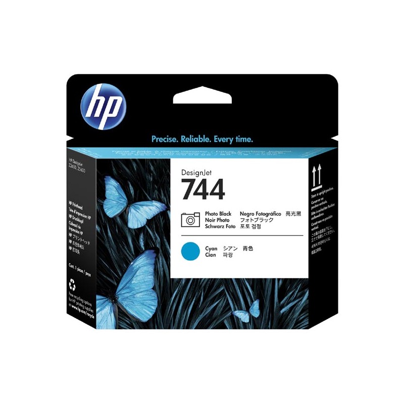 HP 744 Tisková hlava, černá a azurová, F9J86A