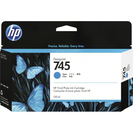 HP 745 inkoustová náplň azurová, F9J97A