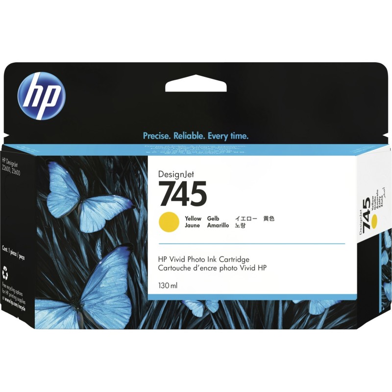 HP 745 inkoustová náplň žlutá, F9J96A