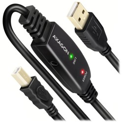 AXAGON ADR-210B, USB 2.0 A-M - B-M aktivní propojovací / repeater kabel, 10m