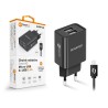 Chytrá síťová nabíječka ALIGATOR 2,4A, 2xUSB, smart IC, černá, micro USB kabel