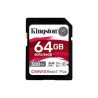 Kingston SDXC karta 64GB Canvas React Plus SDHC UHS-II 300R/260W U3 V90 for Full HD/4K/8K