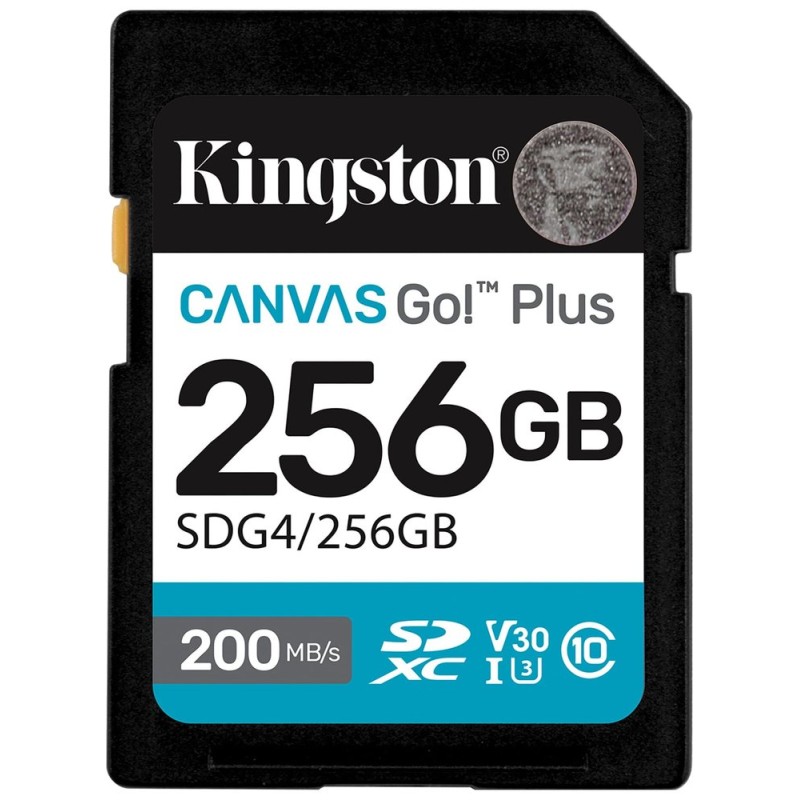 Kingston SDXC karta 256GB Canvas Go! Plus, R:200/W:160MB/s, Class 10, UHS-I, U3, V30