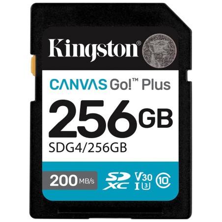 Kingston SDXC karta 256GB Canvas Go! Plus, R:200/W:160MB/s, Class 10, UHS-I, U3, V30