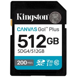 Kingston SDXC karta 512GB Canvas Go! Plus, R:200/W:160MB/s, Class 10, UHS-I, U3, V30