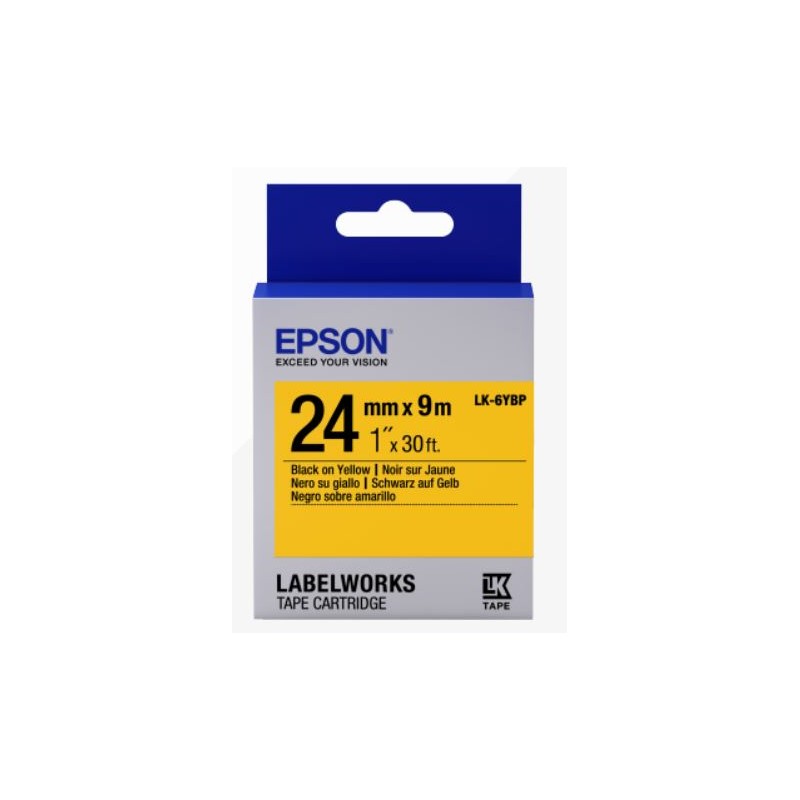 Epson Label Cartridge Pastel LK-6YBP Black/Yellow 24mm (9m)