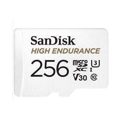 SanDisk MicroSDXC karta 256GB High Endurance (R:100/W:40 MB/s, Class 10, U3 V30) + adaptér