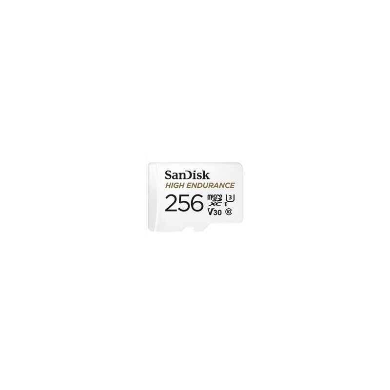 SanDisk MicroSDXC karta 256GB High Endurance (R:100/W:40 MB/s, Class 10, U3 V30) + adaptér