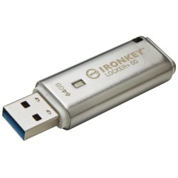 Kingston IronKey Locker+ 50/64GB/USB 3.1/USB-A/Stříbrná