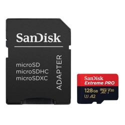 SanDisk micro SDXC karta 128GB Extreme PRO (200 MB/s Class 10, UHS-I U3 V30) + adaptér
