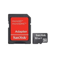 Sandisk/micro SDHC/32GB/Class 4/+ Adaptér/Černá