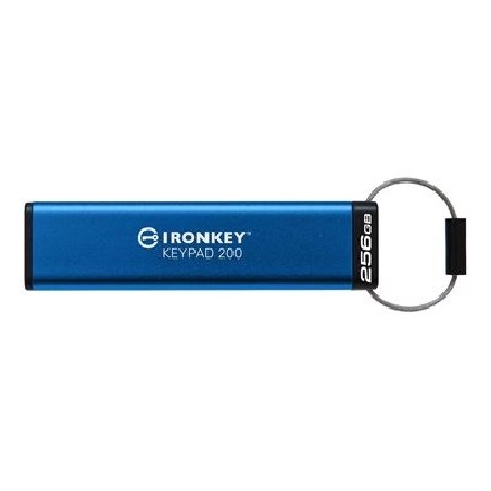 Kingston IronKey Keypad 200/256GB/USB 3.2/USB-A/Modrá