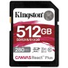 Kingston SDXC karta 512GB Canvas React Plus, UHS-II, U3, V60, R:280/W:150MB/s