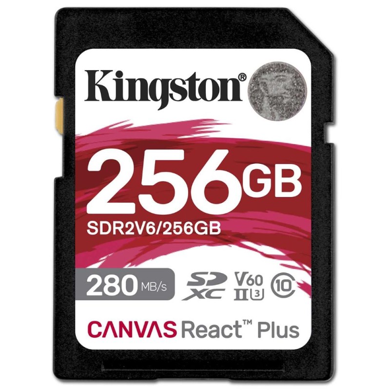 Kingston SDXC karta 256GB Canvas React Plus, UHS-II, U3, V60, R:280/W:150MB/s