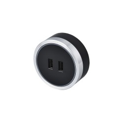 Zásuvkový modul Viking A50SB, stříbrno-černá/výstupy - 1xUSB-A/výkon až 2500W/230V,16A,50Hz