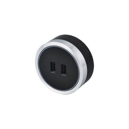 Zásuvkový modul Viking A50SB, stříbrno-černá/výstupy - 1xUSB-A/výkon až 2500W/230V,16A,50Hz