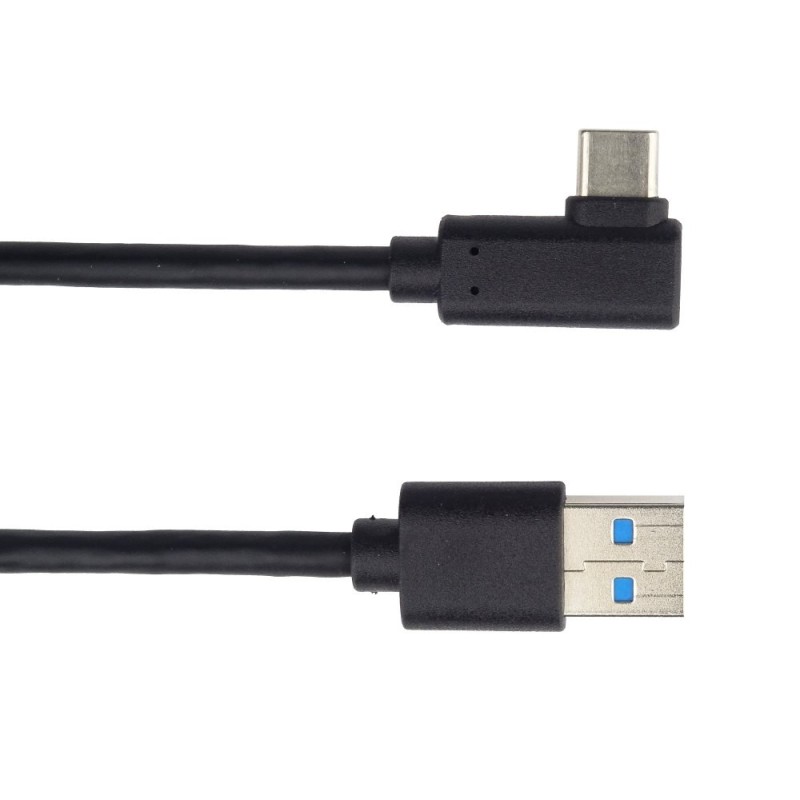 PremiumCord Kabel USB typ C/M zahnutý konektor 90° - USB 3.0 A/M, 1m KU31CZ1BK