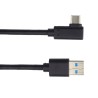 PremiumCord Kabel USB typ C/M zahnutý konektor 90° - USB 3.0 A/M, 1m KU31CZ1BK