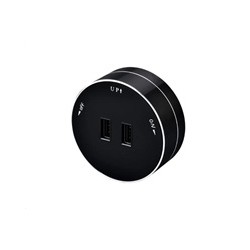 Viking zásuvkový modul A50, 2x USB-A, černá