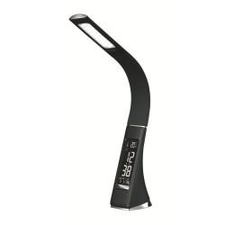 Platinet PDLU3B stolní LED lampa stmívatelná, flexibilní rameno, hodiny, černá