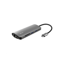 TRUST Dokovací stanIice DALYX USB-C 7v1, 1xHDMI, 1xUSB-C, 2xUSB, 1x RJ45, šedá