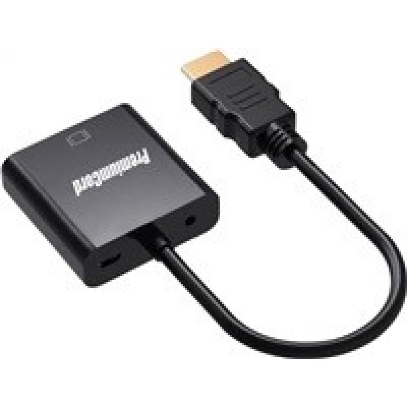 PremiumCord převodník HDMI na VGA se zvukem 3,5mm stereo jack, černá