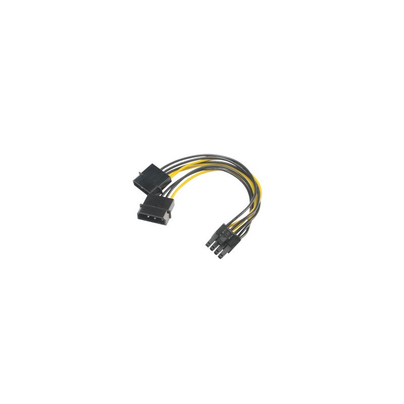 AKASA - 4-pin Molex na 6+2-pin PCIe adaptér