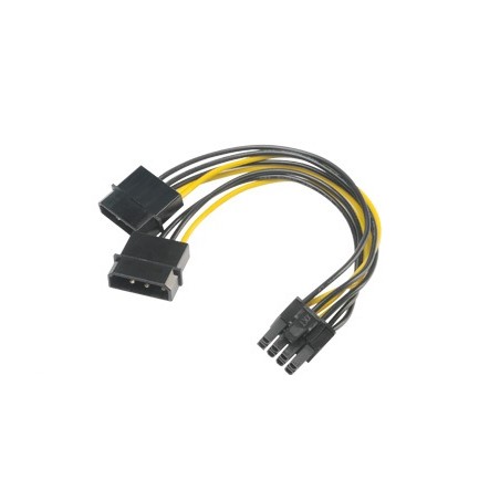 AKASA - 4-pin Molex na 6+2-pin PCIe adaptér