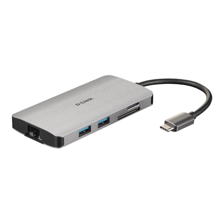 D-Link DUB-M810 8-in-1 USB-C Hub with HDMI/Ethernet/Card Reader/Power Delivery